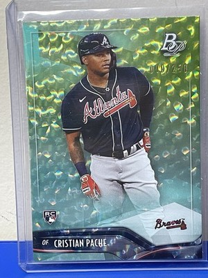 2021 Bowman Platinum Cristian Pache #23 Aqua Ice Foilboard 090/250 (RC)