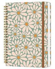 WLPFSAHF Spiral Journal Notebook for Women, Hardcover A5 Retro Green Floral