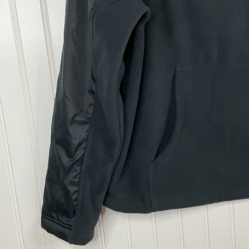 New Balance Womens XL Black 1/4 Zip Fleece Pullover Kangaroo Pocket Mock Neck - Image 3 of 4