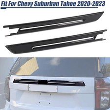 Black Rear Tailgate Molding Trim Cover Strips For Chevrolet Suburban Tahoe 20-24