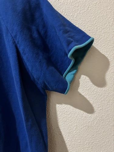 Vintage Poly Tees Two Toned Short Sleeve Sweatshirt Pullover Blue Crew neck XL - Picture 2 of 11