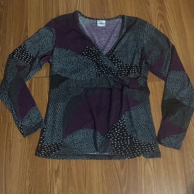 Pierre Balmain Abstract Purple Twist Top Vintage Size M Vintage Designer Art 