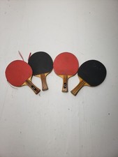 Vintage Lot Of 4 Ping Pong Brand Table Tennis Paddles Wood Handles Made In China