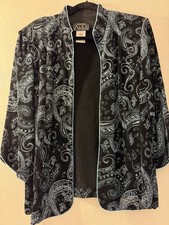 Alex Evenings Women's Mandarin Collar Jacket Lined Size 2X One Piece. Polyester