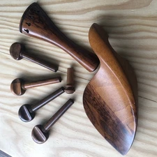 Voila Snakewood  Parts Accessories Set  Pegs/ Endpin/Tailpiece/Chinrest
