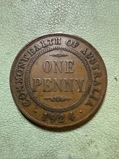 Australia One Penny 1P 1924 Bronze KM#23 George V