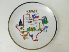 TEXAS Collector Souvenir Plate Lone Star Vintage 1960s Korea 7" Ceramic VG