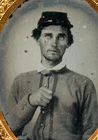 Civil War Confederate 9th plate ambrotype steely blue eyes.  Great character