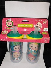 TOMY Cocomelon 2pk Insulated Straw Cups 9 fl oz 18 Months Sippy Cup NEW