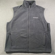 Columbia Steens Mountain Warm Fleece Vest Men's XL Gray Full Zip Lightweight