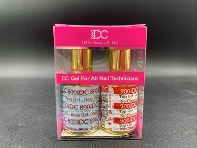 DND DC Duo Top Coat No Cleanse 900 & Base Coat 800 Soak Off Gel Polsh - NEW