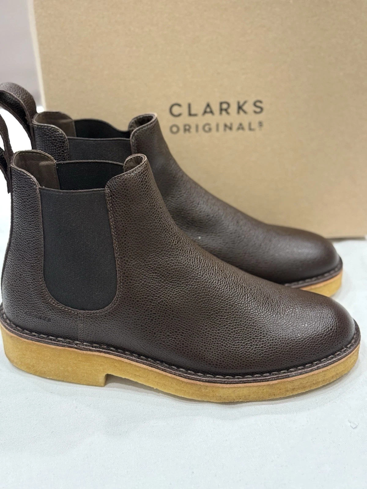 CLARKS DESERTCHELSEA 2 SCARPA ELEGANTE DA UOMO COLORE MARRONE GRANA SCOTCH TAGLIA 11