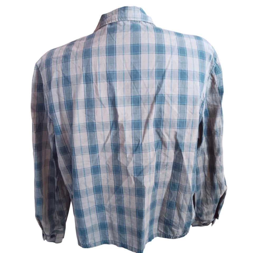 Chaqueta Campus Grande Vintage Años 50 Recortada a Cuadros Talla 42 Algodón Cremallera Mod Foto 4 de 4