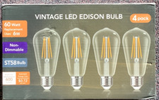 Vintage LED Edison Bulbs - ST58bulb 6W - 60W equivalent-Lot of 2 boxes 8 bulbs