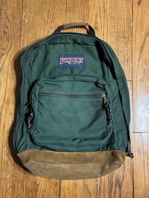 Vintage Jansport Green Backpack Made In USA 90s Rare Day Bag