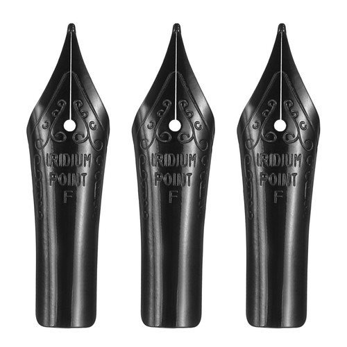3er Pack 0,5 mm Strichstärke Füllfederhalter Feder Ersatz, schwarz (F Spitze) - Bild 1 von 7