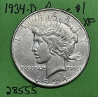 1934-D Peace Dollar $1 XF Extra Fine 90% Silver Better Date See Pictures