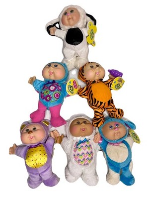 6 Cabbage Patch Kids Cuties Animal Baby Plush Baby Doll 10in *See Descrip* NWT