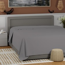 Charcoal Gray Twin Flat Sheet, 100 Cotton Twin Flat Sheet Only, Back to Scho...