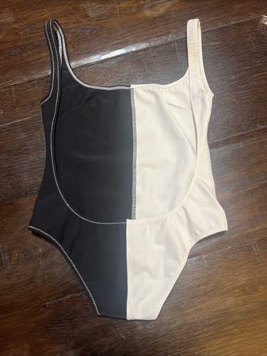 Costume da bagno Matthew Bruch Anna Colorblock nero panna 1 pezzo schiena ultra bassa taglia XS - Foto 5 di 11