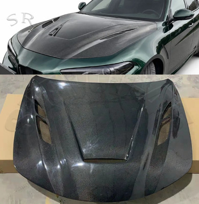 Real Carbon GTAM style Front Hood Bonnet Engine Fits 2017-2025 Alfa Romeo Giulia