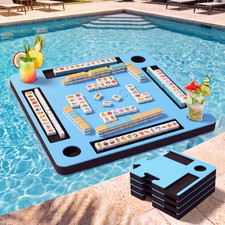 Foldable 33.5 Inch Floating Mahjong Table for Pool - Detachable Water Game Table