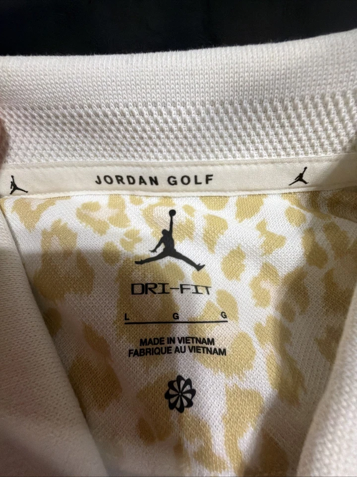 Camisa de golf Jordan Dri-Fit FN5852-133 para hombre grande nueva con etiqueta de $80 marrón leopardo Foto 3 de 3