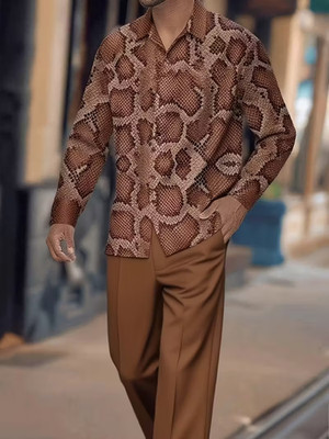 Men's Outfit 2 Piece Set Shirt & Pants Suit PLUS SIZE BIG 4XL