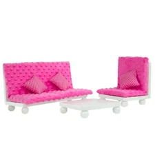OLIVIA'S LITTLE WORLD - POLKA DOTS PRINCESS 18" DOLL PINK LOUNGE SET