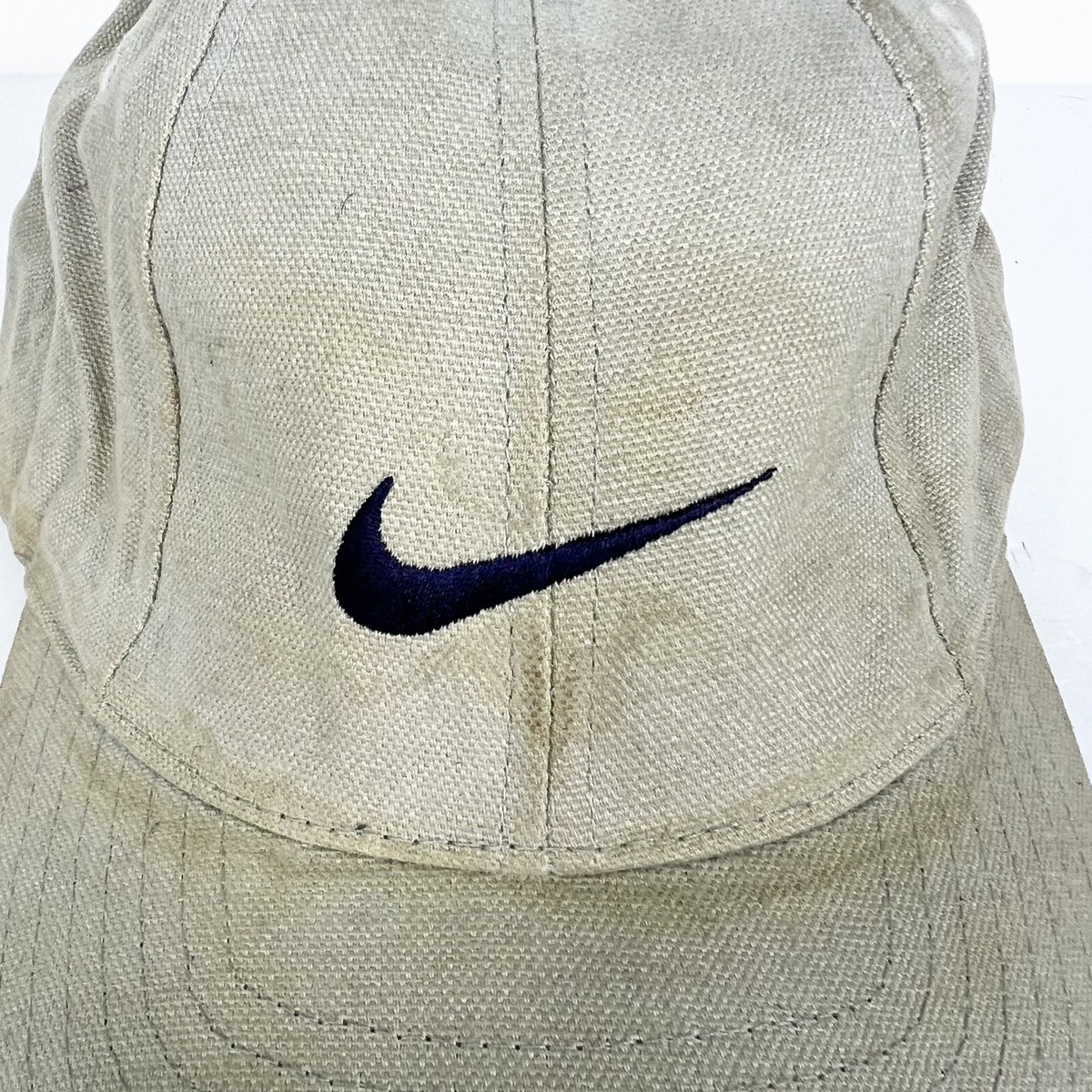 メンズウェア 90s Nike Logo Cap Vintage Nike 90's Grey Hat Cap Black Tag Swoosh Strapback | eBay