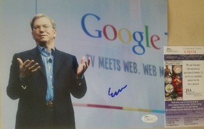 Eric Schmidt Google Software engineer Signed 8x10 in person. JSA CERTIFIED 
