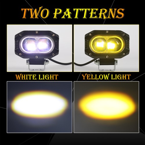 4inch LED Work Light Amber White Cube Pods Spot Flood Driving Fog Lamp Offroad - Picture 10 of 26