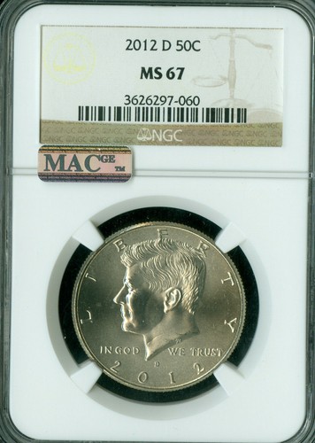 2012 D KENNEDY HALF DOLLAR NGC MS67 PQ 2ND FINEST GRADED MAC SPOTLESS . - Picture 3 of 4