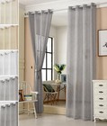 WOLTU 1x Vorhänge Gardinen Verdunklung mit Ösen Leinenoptik Vorhang blickdicht