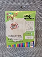 Vintage Dizzle Pre Shaded Iron On Transfer Teddy Bear And Kitten