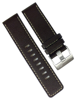 ► Uhrenarmband 24mm Leder braun Ersatzband ► SO-1732-LQ