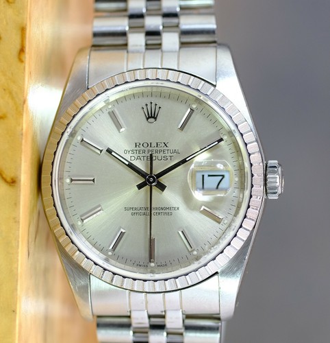 Rolex Mens Datejust SS Silver Index 