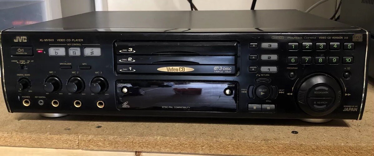 JVC XL-MV303 3 Disc Karaoke Video VCD CD Player Changer Working