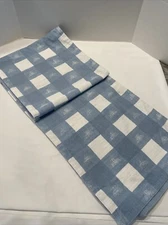 BedBath & Beyond Bee & Willow Gingham Blue White Table Runner 13 X 84 READ