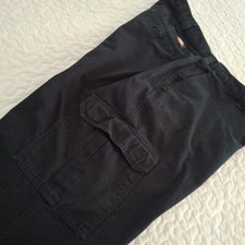 Dickies Utility Cargo Work Pants Black 36x28" Flat Front Dad Outdoor Pockets