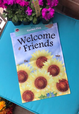 Variety Welcome Friends Sunflower Garden Flag 12'' X 17'' One Sided