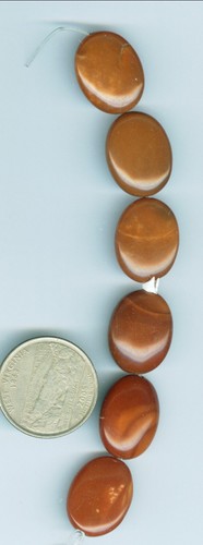 6 Natural American Jasper Flat Oval beads ID Bruneau Jasper Beads 15mm x 18mm