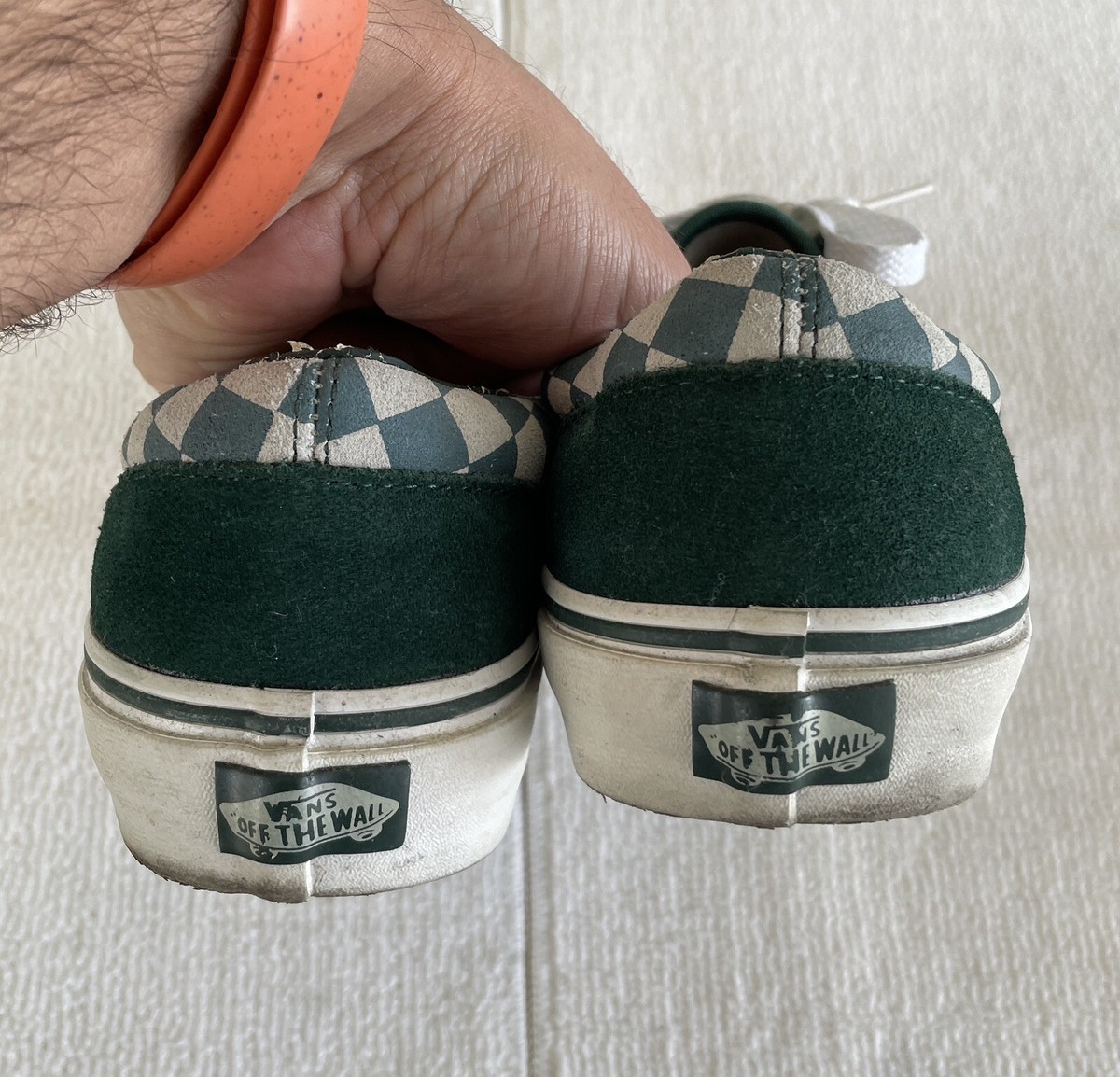 Vans Era Lace Up Green White Suede Checkerboard Sneakers Men  display picture 2