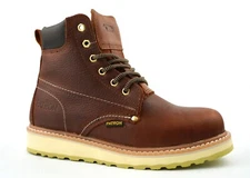 MEN'S WORK BOOTS GENUINE LEATHER SLIP & OIL RESISTANT SOFT TOE COMFORT 313