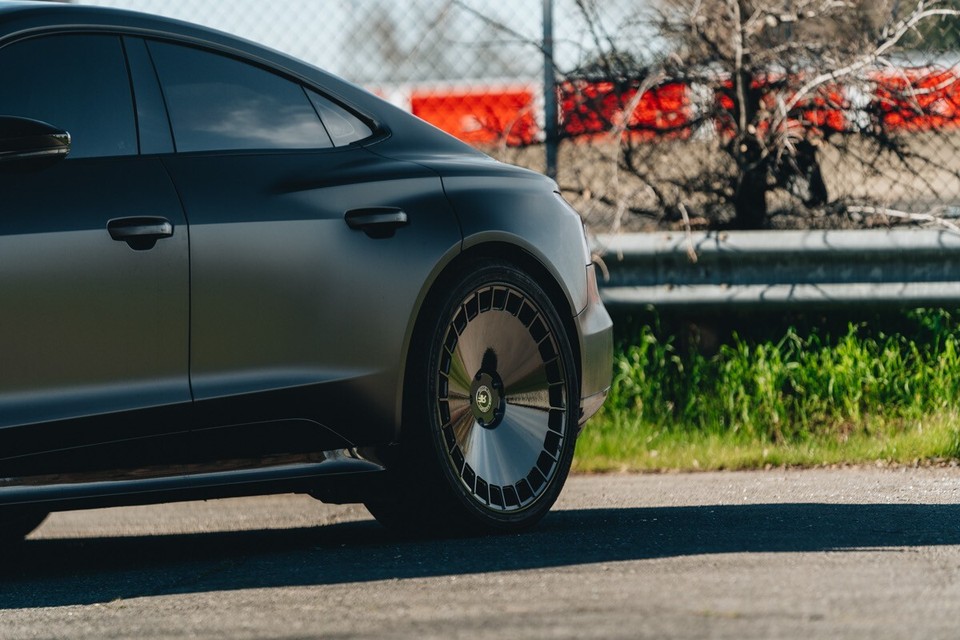 22 BLACK CONCAVE STAGGERED ROAD FORCE RF30 WHEELS TESLA MODEL S P90 ...