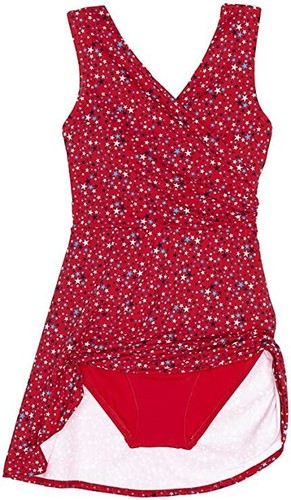 NWT Lands' End Womens Tummy Control Surplice Wrap Swim Dress Size 16W $150 JK387 - Picture 3 of 3