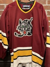 Bauer Chicago Wolves Men's XL Vintage 90s Minor League IHL Hockey Jersey