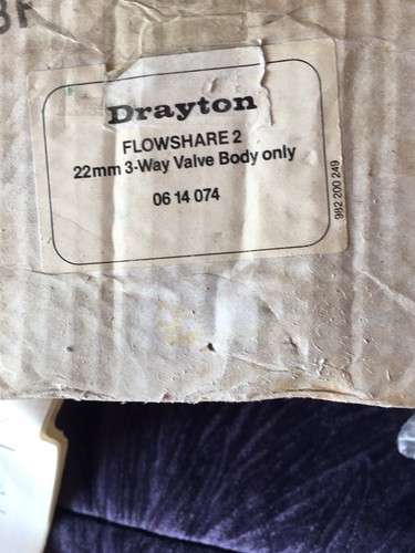 New,Nos,Drayton 22mm Flowshare 2, 3-Way Valve Body Only. Pt.No 0614074. - Picture 5 of 9