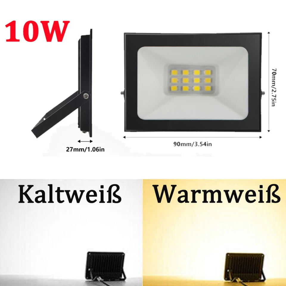 LED Strahler Außen Fluter 500W 300W 200W 100W 50W 30W 10W Scheinwerfer IP65 DHL