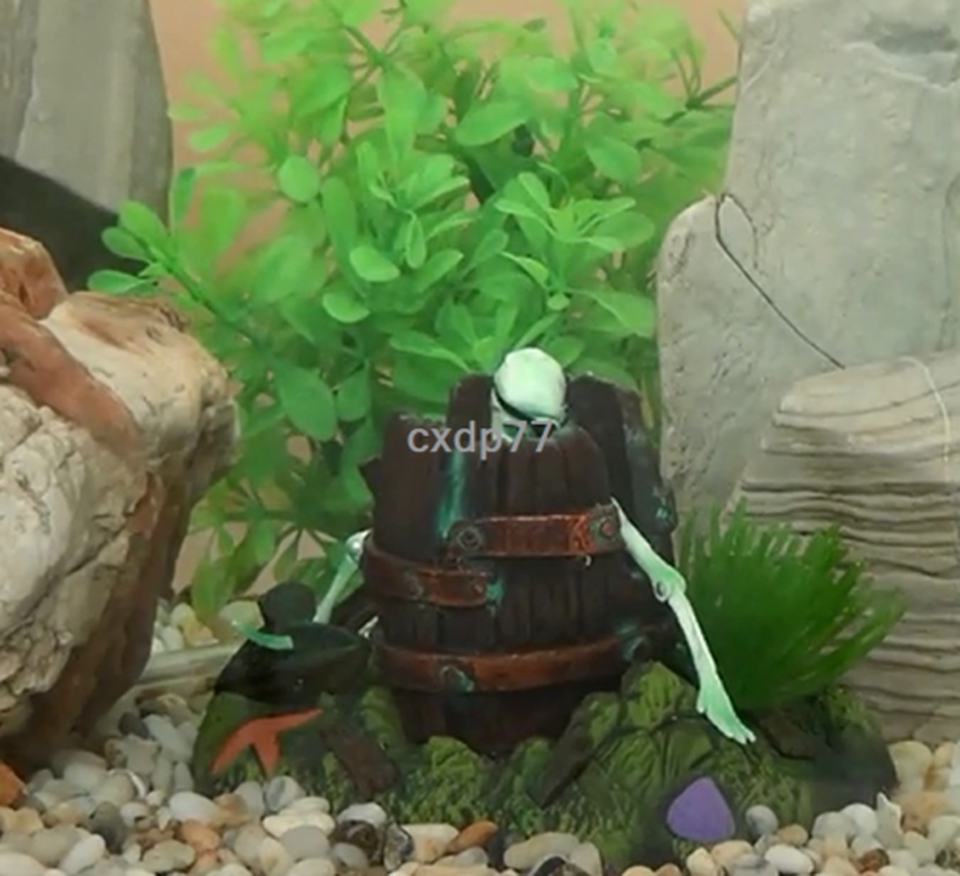 Picture of Action Air Operated Skeleton Barrel FISH Aquarium Ornament Fish Tank ...